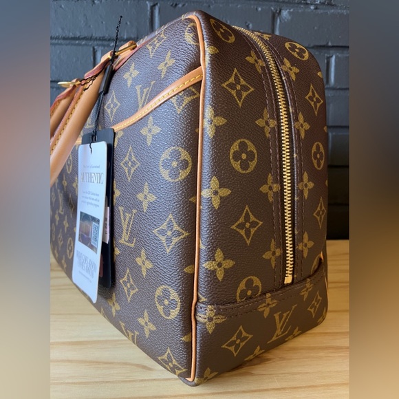 LOUIS VUITTON LV Logo Deauville Hand Bag Monogram Leather Brown - Picture 3 of 12